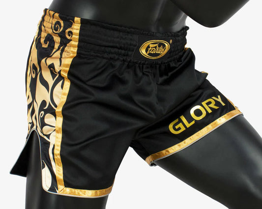 Fairtex BSG1 GLORY Fight מכנסי איגרוף תאילנדי מהדורה מיוחדת שחור זהב