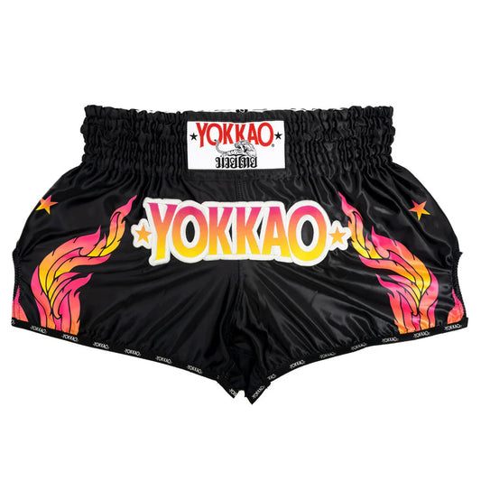YOKKAO The Flame Black מכנסי איגרוף תאילנדי יוקאו הלהבה שחור
