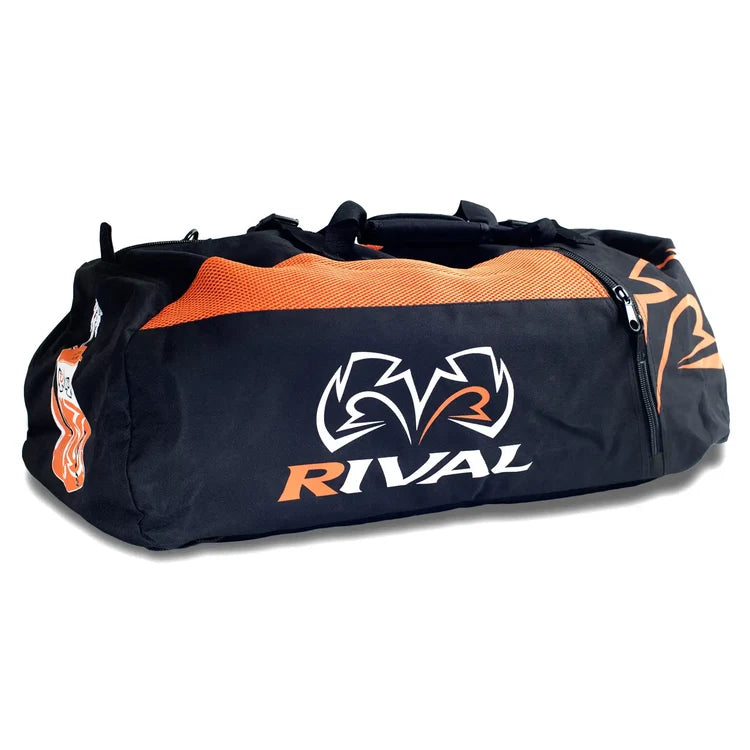 תיק איגרוף 2 ב-1 Rival RGB50 משלב תיק דאפל ותרמיל גב עם כתפיות נסתרות--כתום