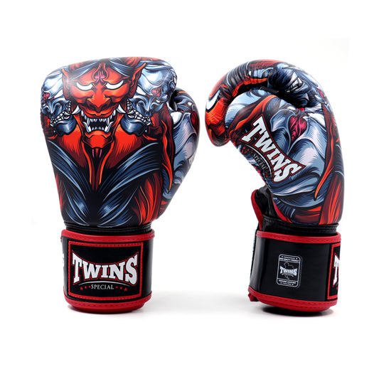 זוג כפפות איגרוף קלאסי Twins Special Kabuki לאימון שק וספארינג--אדום
