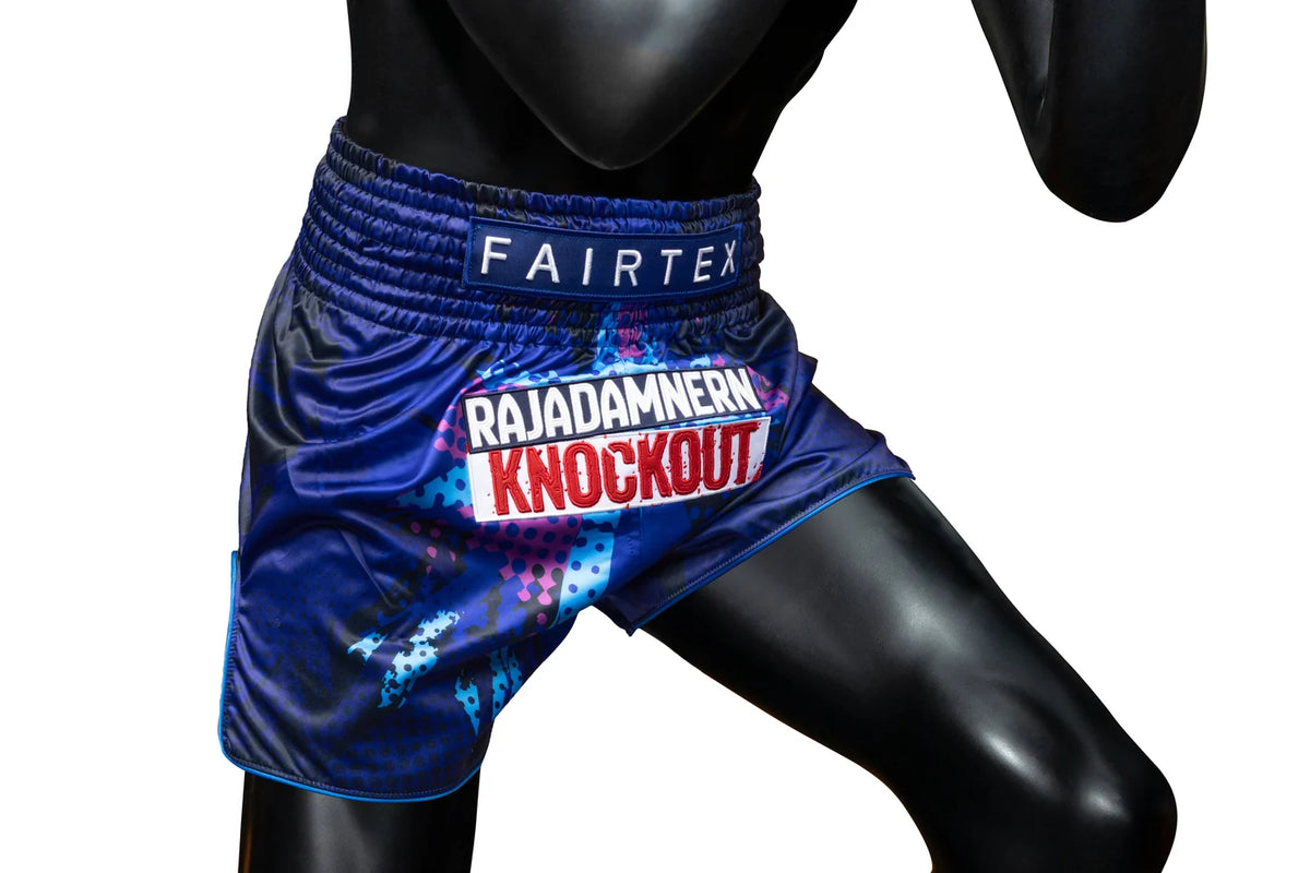 מכנסי אימונים לאיגרוף תאיילנדי פיירטקס Rajadamnern Knockout בעבודת יד מתאילנד