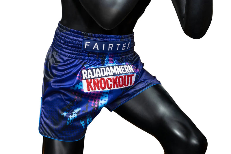 מכנסי אימונים לאיגרוף תאיילנדי פיירטקס Rajadamnern Knockout בעבודת יד מתאילנד