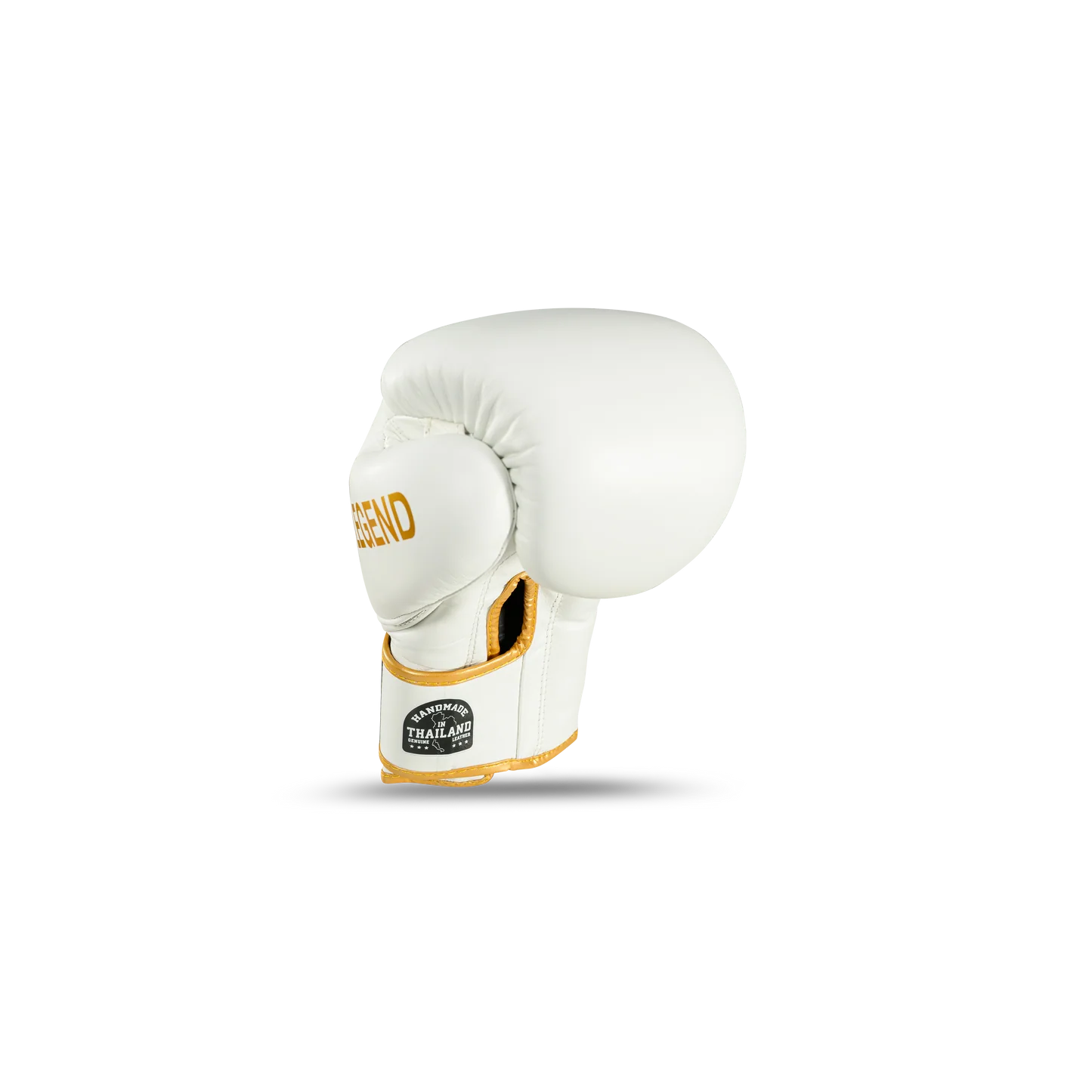 כפפות איגרוף תאילנדי Blegend BGR 14oz עשויות עור פרה אמיתי לאימוני ספארינג מתקדמים--לבן