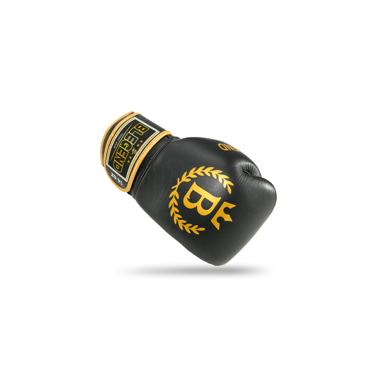 כפפות איגרוף מקצועיות Blegend BGR עור אמיתי במידה 14oz לספארינג מתקדם--שחור