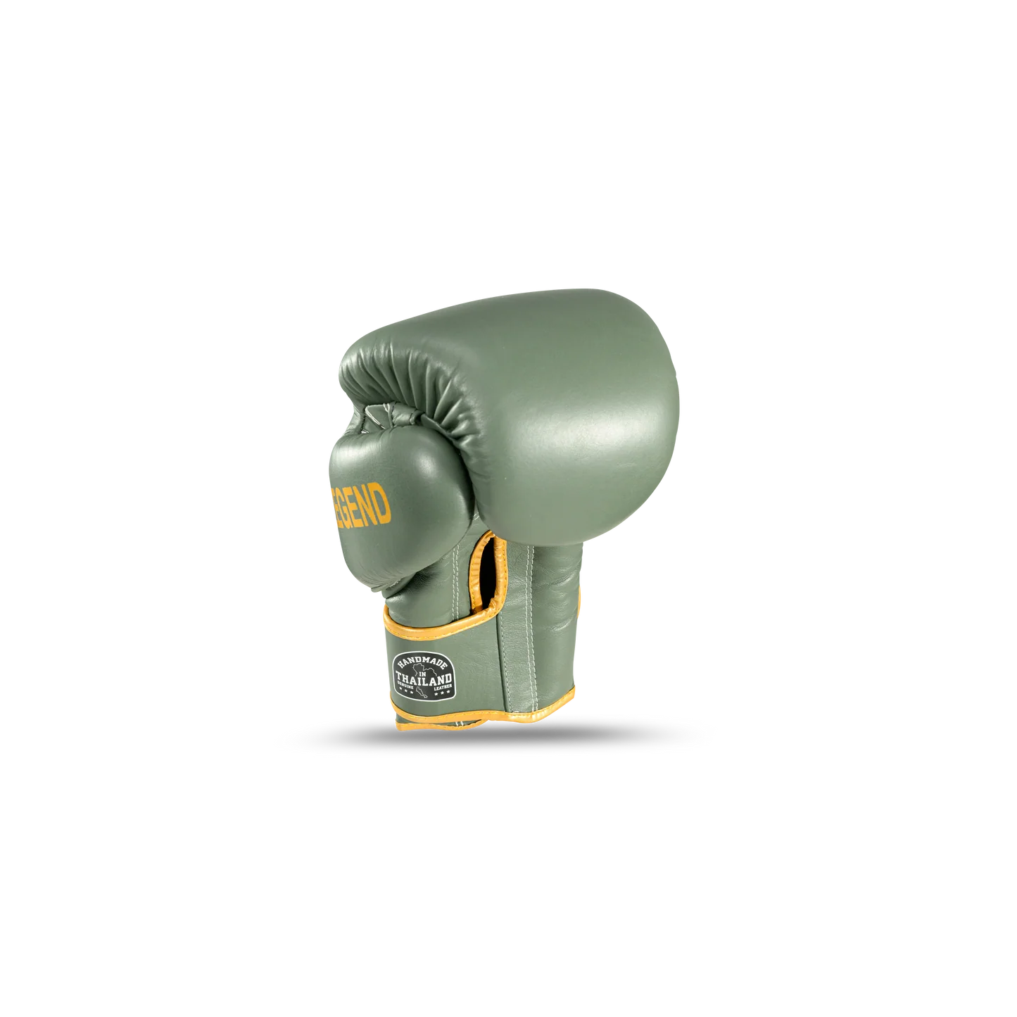 כפפות מואי תאי Blegend BGR עור אמיתי במידה 10oz לאימוני טכניקה ומהירות--ירוק זית