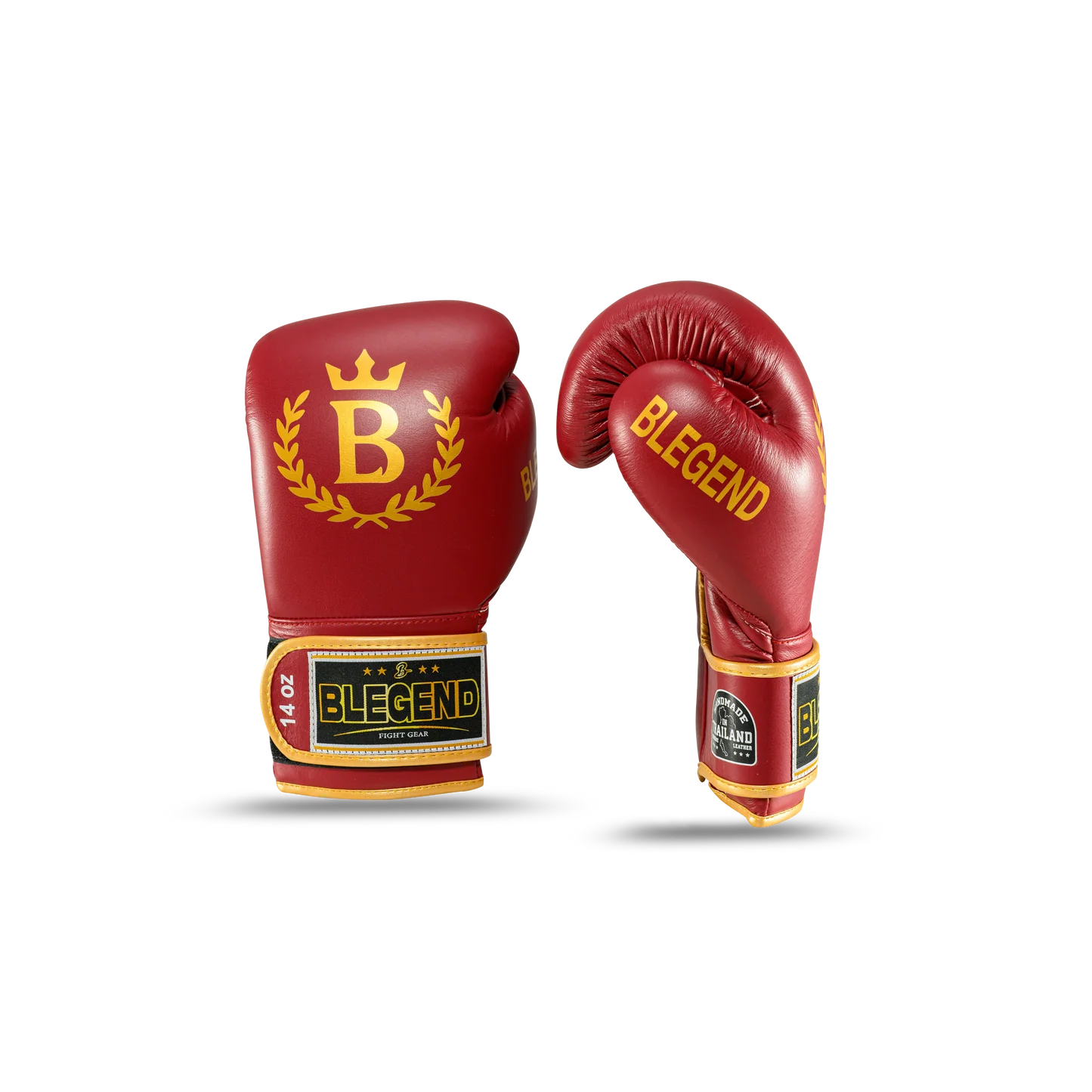 כפפות איגרוף Blegend BGR מידה 16oz עשויות 100% עור אמיתי עם חיזוק פרק כף היד להגנה מקסימלית--בורדו