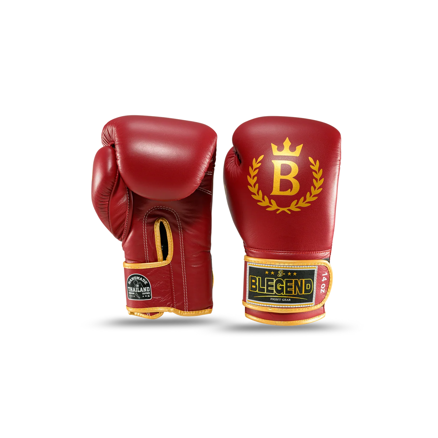 כפפות איגרוף Blegend BGR 14oz עבודת יד מתאילנד בעיצוב יוניסקס לגברים ולנשים--בורדו