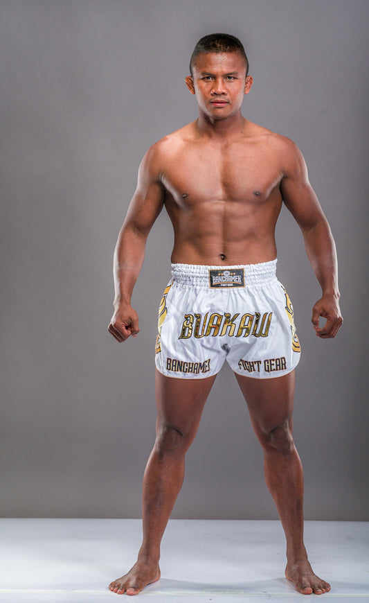 BUAKAW מכנסי איגרוף תאילנדי לבן