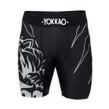 טייץ קומפרשן קצר עילית לאימוני ג'ו ג'יטסו ו-MMA מבית Yokkao Original--שחור