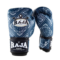כפפות איגרוף מקצועיות רג'ה Raja Boxing RFBGV-18 Fancy Indian Cloth מעור סמי לדר לאיגרוף תאילנדי וקלינצ'ים