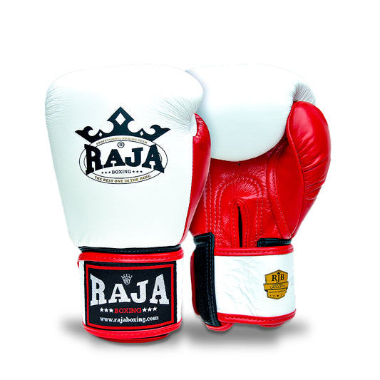 כפפות איגרוף מקצועיות Raja – דגם Double Color Origin לבן/אדום