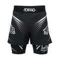 מכנסי לחימה דו שכבתיים ל-MMA וג'ו ג'יטסו מבית Yokkao Dual Fight Shorts--שחור