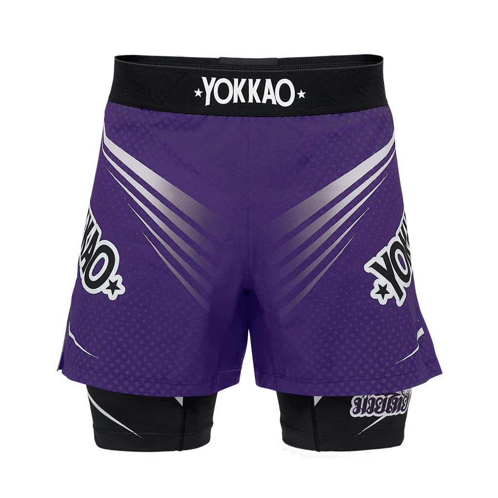 מכנסי MMA המונעים החלקה או תזוזה בזמן בעיטות ועבודת היאבקות יוקאו--סגול