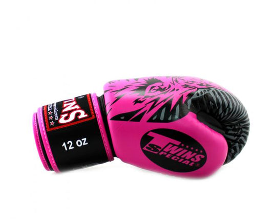 זוג כפפות איגרוף מקצועיות Twins Special Tiger לאימון מתקדם--ורוד
