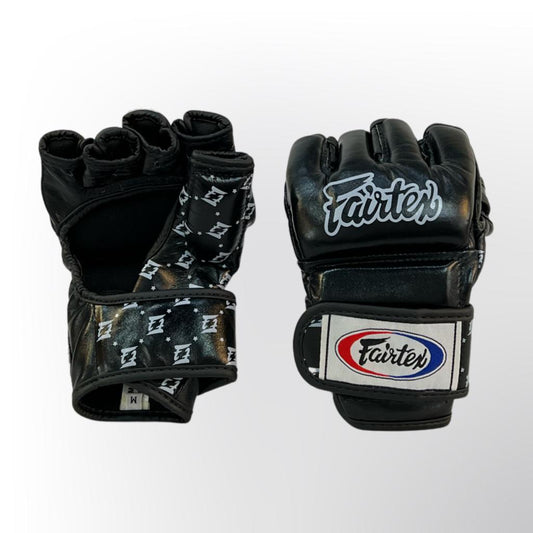 גב כף היד של כפפות Fairtex FGV17 בעיצוב ארגונומי למי שמחפש איפה קונים כפפות MMA איכותיות בישראל--שחור