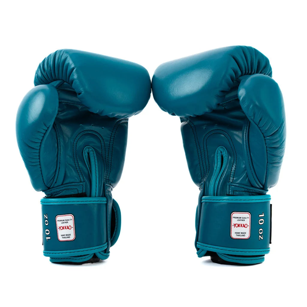 כפפות איגרוף מקצועיות YOKKAO Legacy עם תגית לוגו תלת ממדית 3D--תורכיז