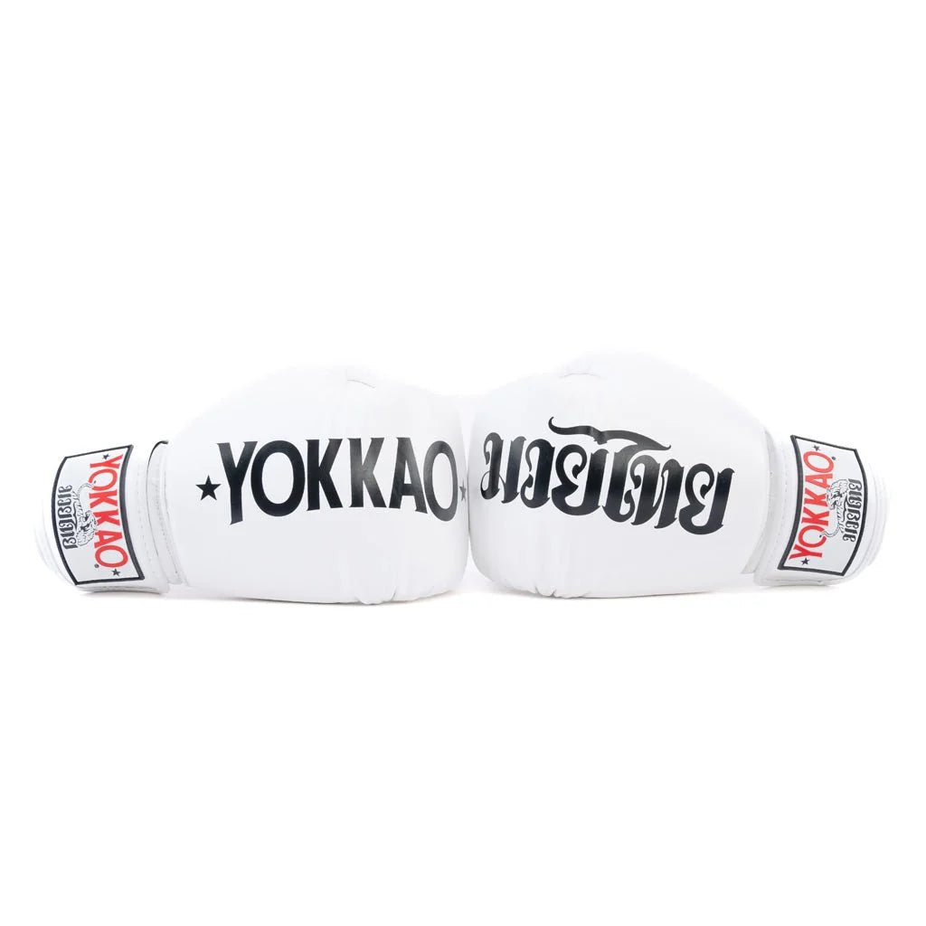 כפפות איגרוף YOKKAO Legacy הגנה על האגודל ושורש כף היד במכות עוצמתיות--לבן