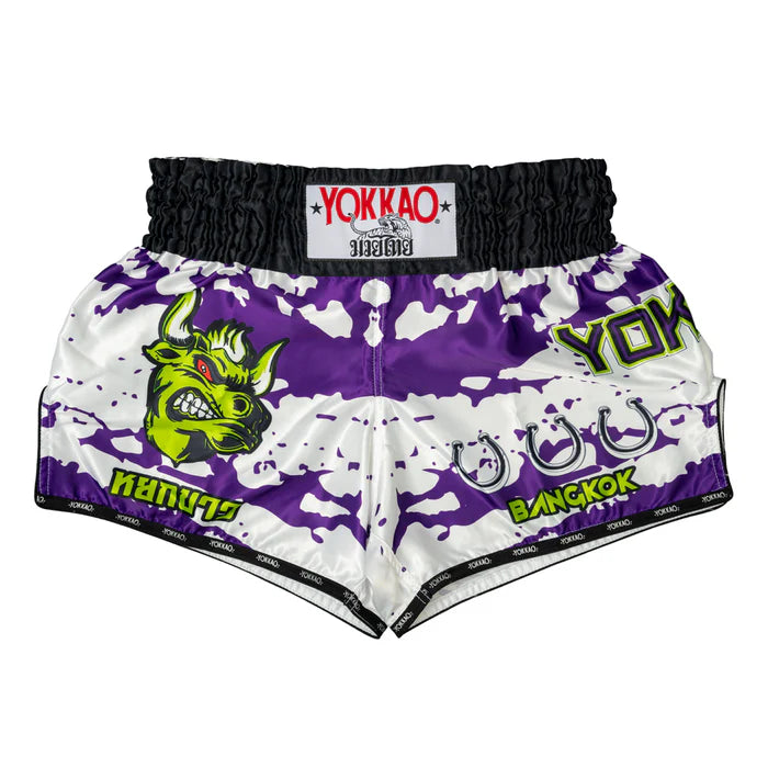 YOKKAO Angry Bull מכנסי איגרוף תאילנדי לבן