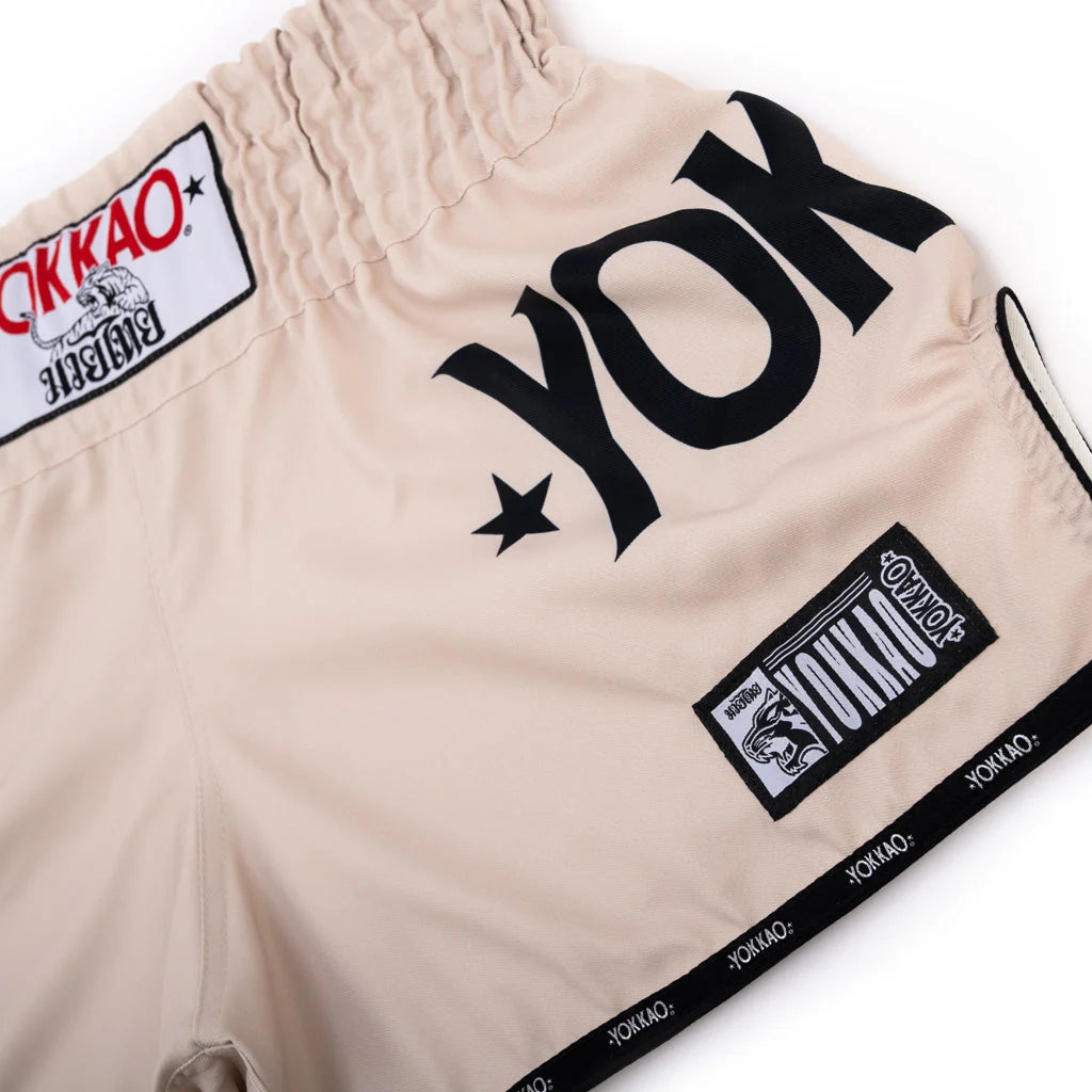 מכנסי סאטן איגרוף תאילנדי YOKKAO Legacy לאימוני שק ופדים--בג׳