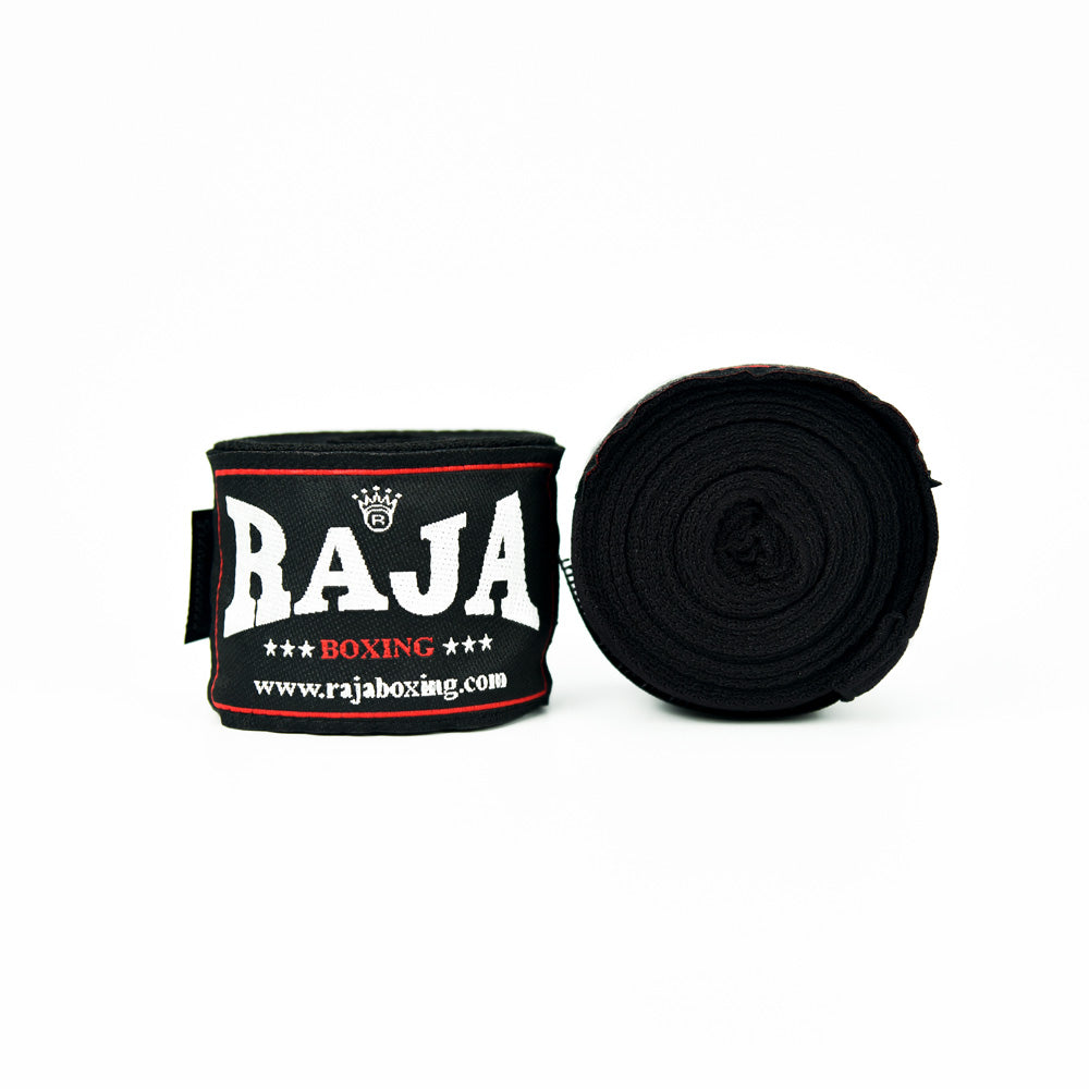תחבושות איגרוף מקצועיות Raja Boxing ספיגת לחות והגנה מלאה מתחת לכפפות איגרוף--שחור