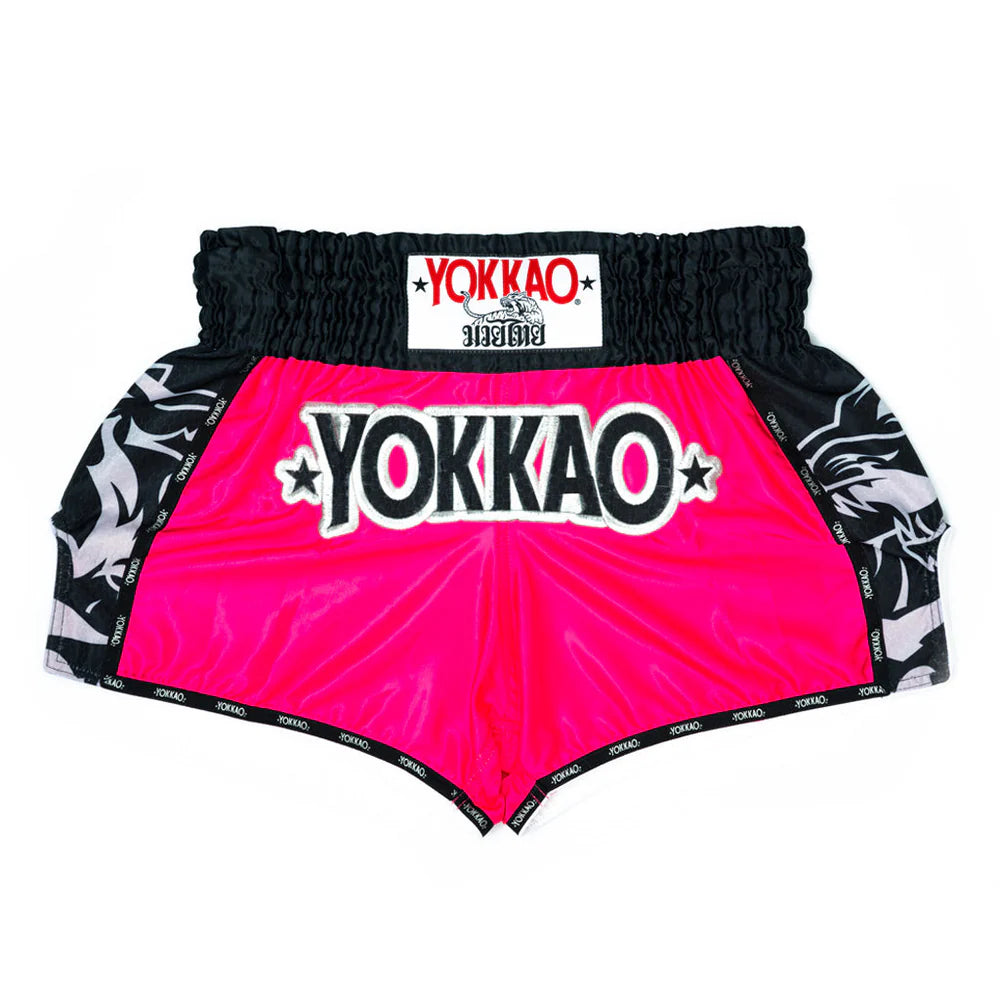 מכנסי איגרוף תאילנדי YOKKAO Original Fucsia בצבע ורוד פוקסיה לאימוני מואי תאי וקיקבוקס--ורוד פוקסיה