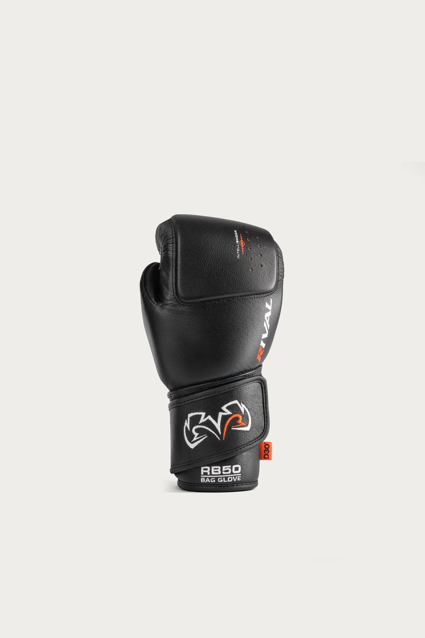 כפפות שק קומפקטיות Rival RB50 Intelli-Shock עם סגירת Ergo Strap אנטומית לפרק היד--שחור