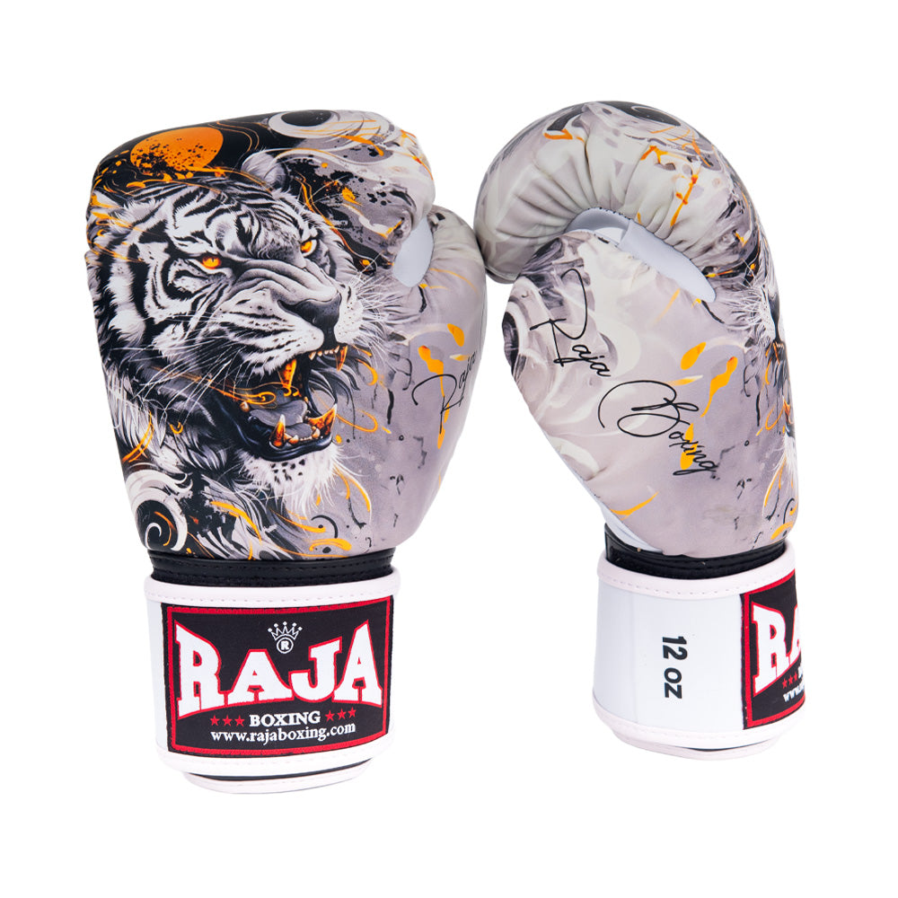 כפפות איגרוף מקצועיות Raja – דגם Chinese Tiger Grey