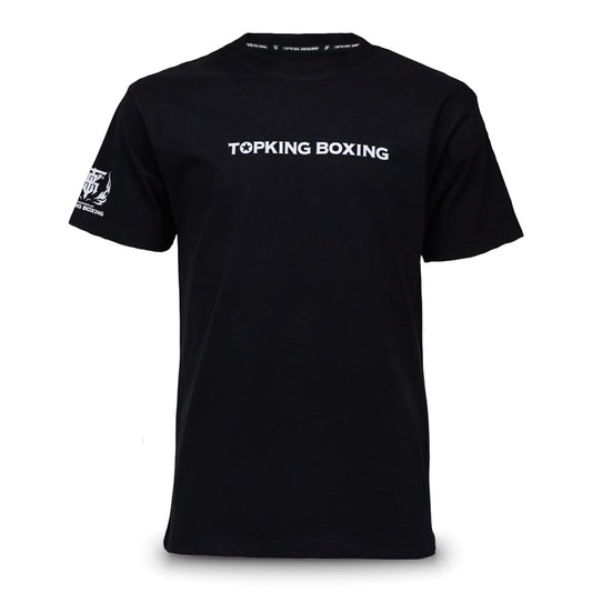 חולצת איגרוף תאילנדי מותג טופ קינג דגם Top King T-Shirt 034 ביגוד ספורט מקצועי לאימונים במכון--שחור