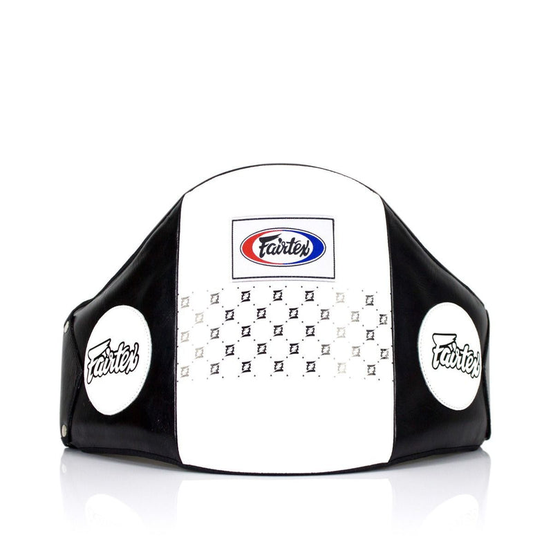 Fairtex BPV1 חגורת בטן עשוייה עור פיירטקס שחור\לבן