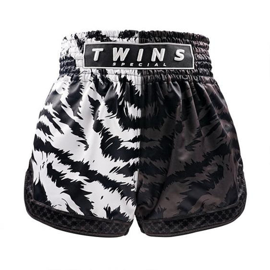 מכנסי איגרוף תאילנדי Twins Special Jungle שחור לבן