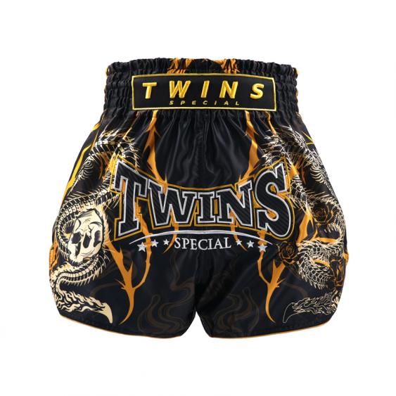 מכנסי איגרוף תאילנדי Twins Special דגם TBS-MORAY בצבע שחור וזהב
