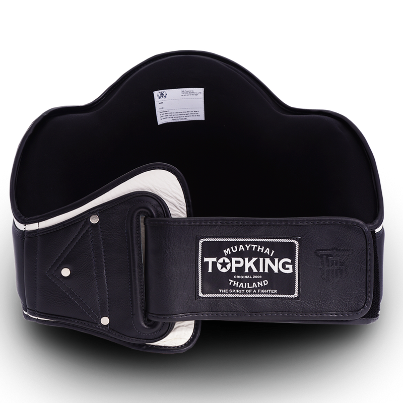 Top King  "ULTIMATE" TKBPUV חגורת בטן עשויה עור טופ קינג לבן שחור