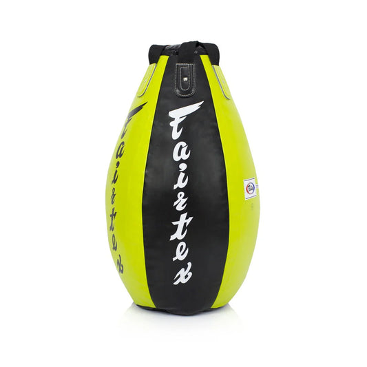 שק איגרוף טיפה מקצועי של חברת פיירטקס דגם Fairtex HB15 Super Tear Drop לאימוני מואי תאי--ירוק שחור