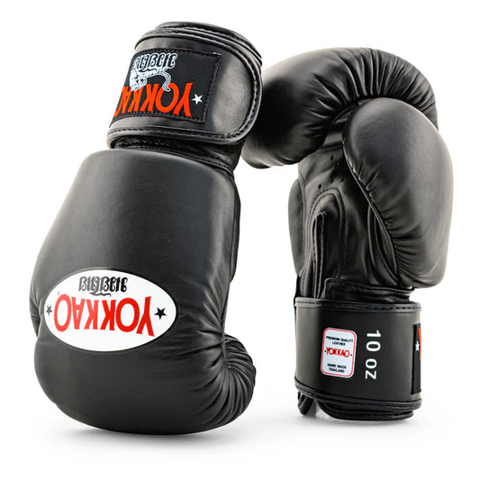 כפפות איגרוף YOKKAO Matrix מעור פרה לאימוני שק ופדים מקצועיים--שחור