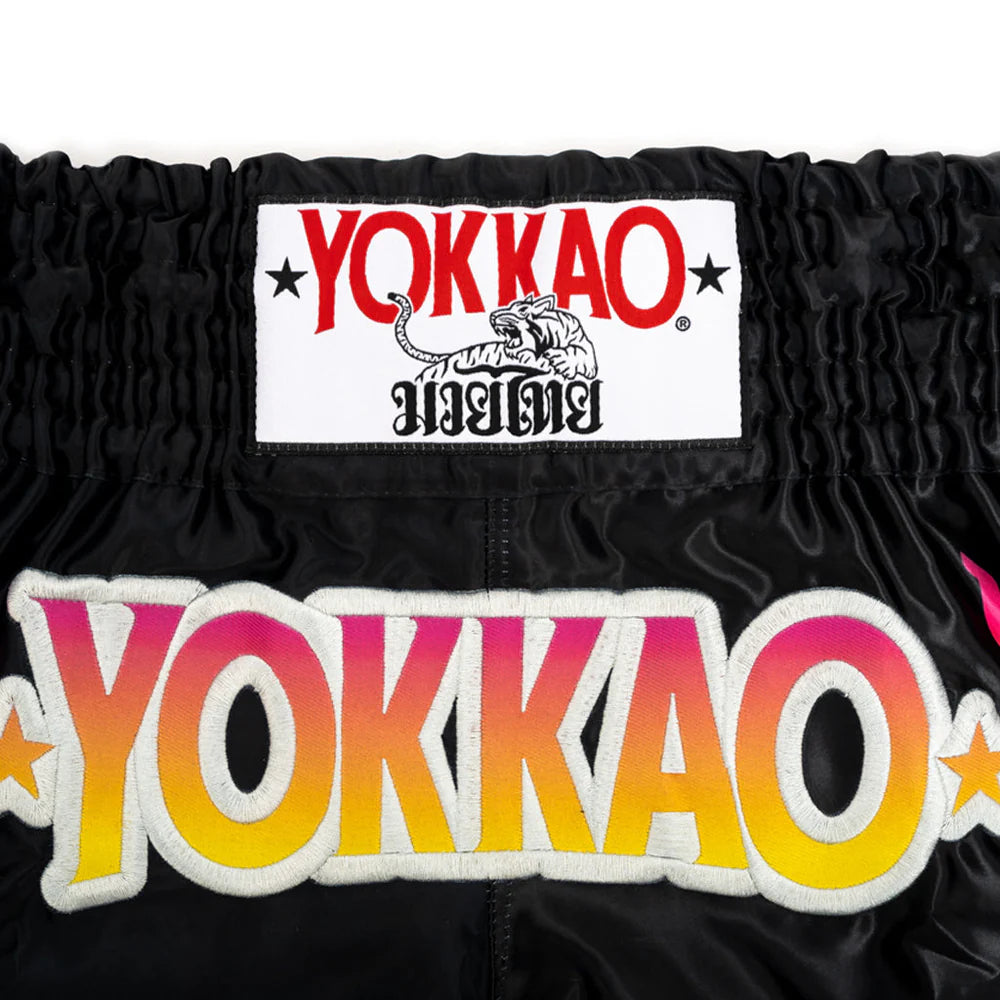 YOKKAO The Flame Black מכנסי איגרוף תאילנדי יוקאו הלהבה שחור
