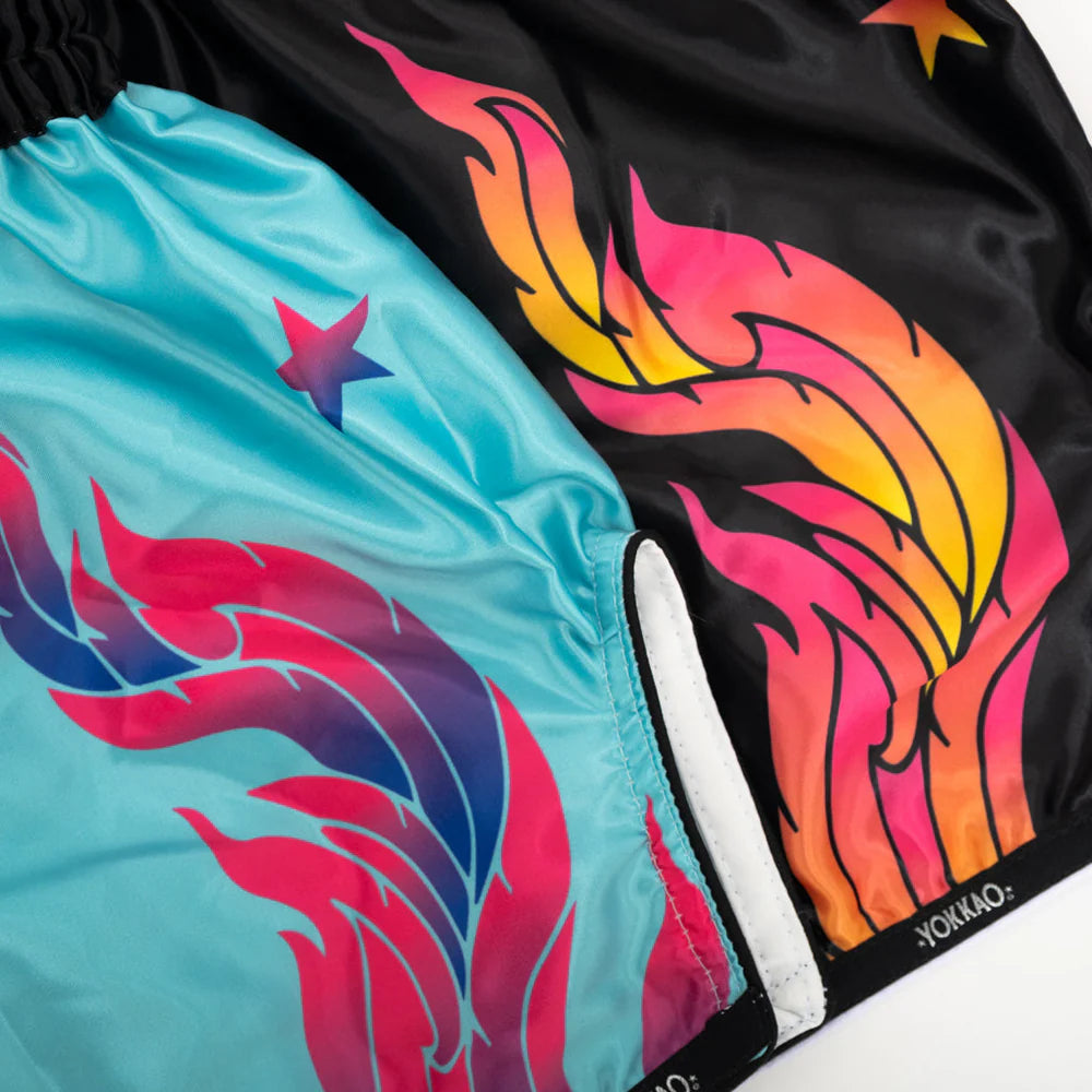 YOKKAO The Flame Black מכנסי איגרוף תאילנדי יוקאו הלהבה שחור