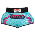 מכנסי איגרוף תאילנדי YOKKAO The Flame Tiffany בצבע טורקיז לאימוני מואי תאי וקיקבוקס--תורכיז
